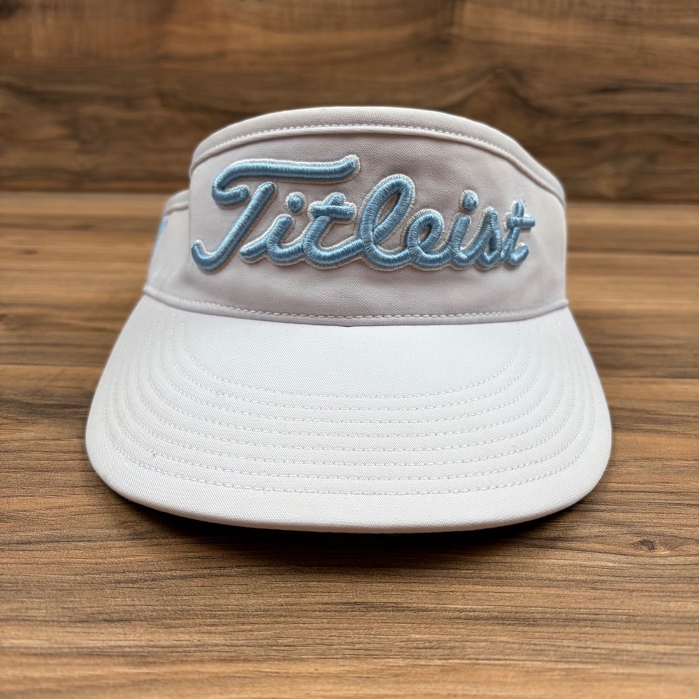 Titleist Mens Tour Performance Golf Visor White Blue FootJoy Pro V1 Adjustable